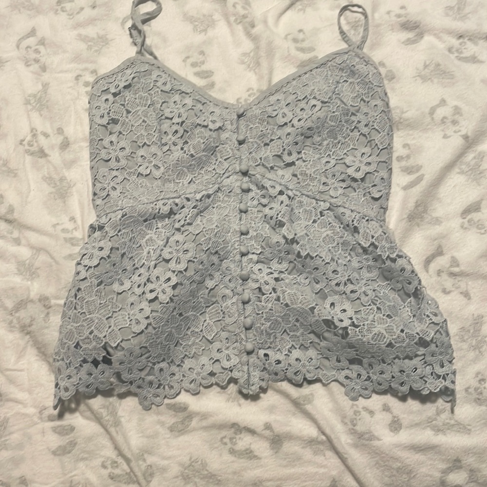 Blue lace tank top